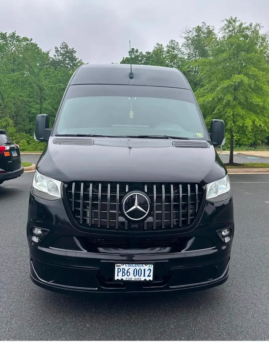 Mercedes Sprinter 2023+ or similar — Sprinter Executive for DCA airport car service and Washington DC black car service, seats 13